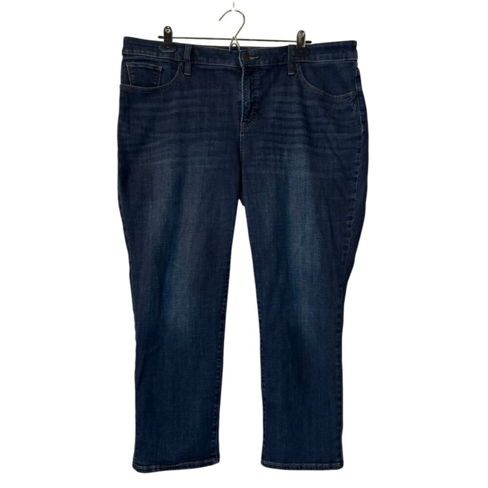 Chico's Girlfriend Slimming Dark Blue Ankle Jeans Petite Slim Leg 3 16 XL